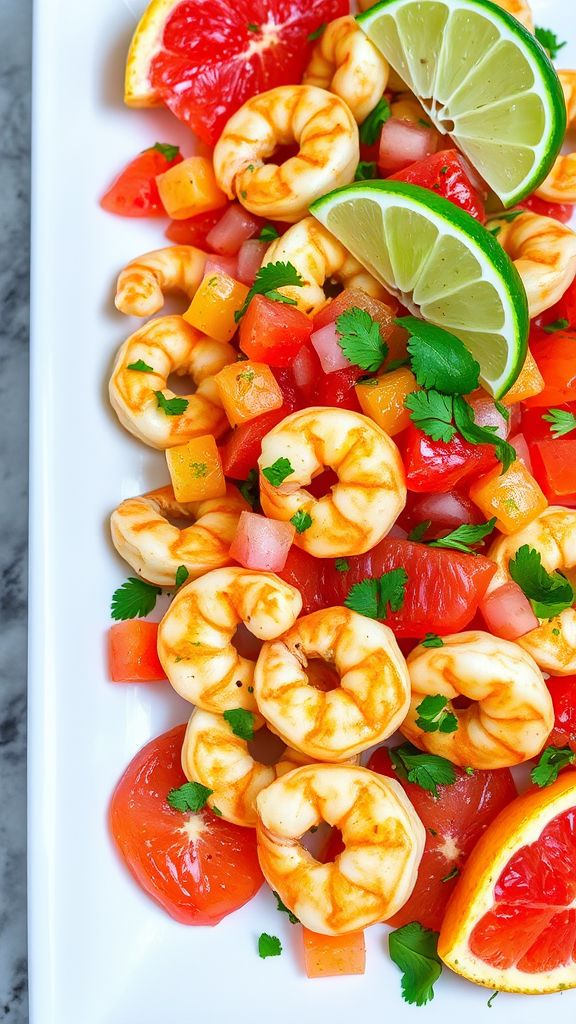 Garlic Shrimp with Citrus Salsa  