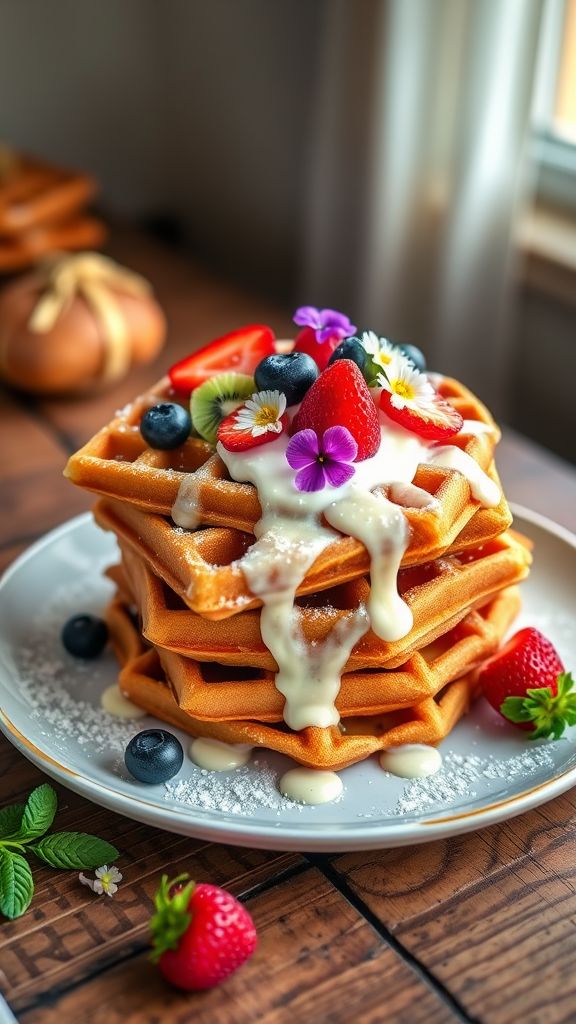 Gingerbread Easter Waffles