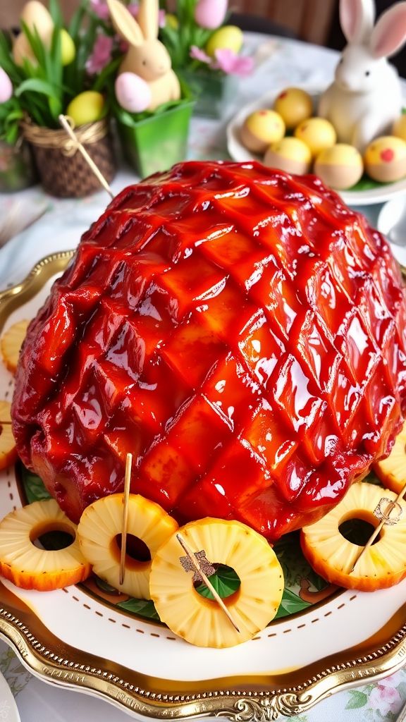 Glazed Easter Ham with Pineapple