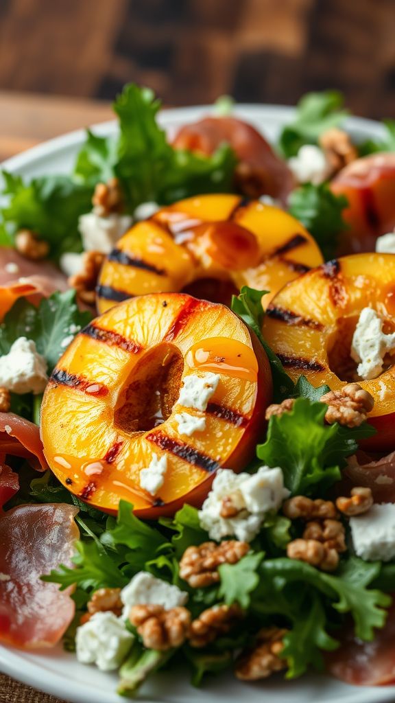 Grilled Peach and Prosciutto Salad