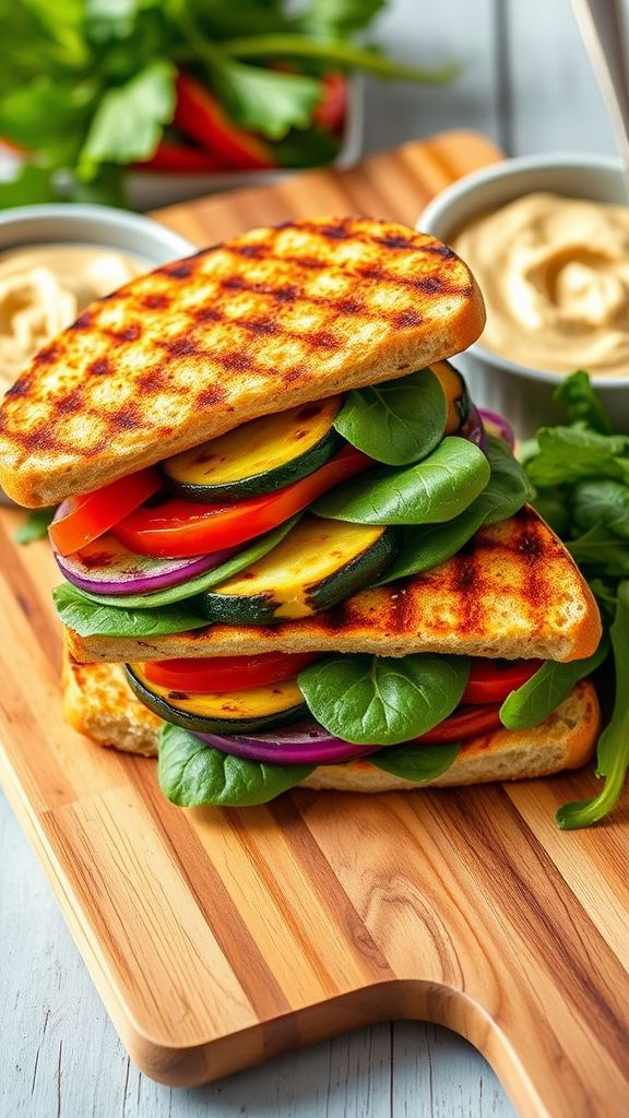 Grilled Vegetable and Hummus Panini