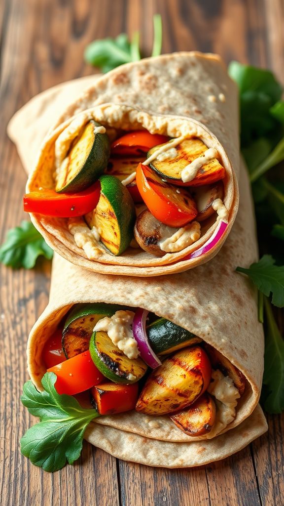 Grilled Vegetable and Hummus Wrap