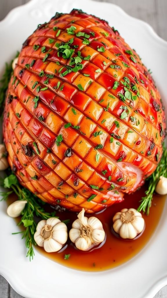 Herb-Crusted Easter Ham with Garlic and Mustard