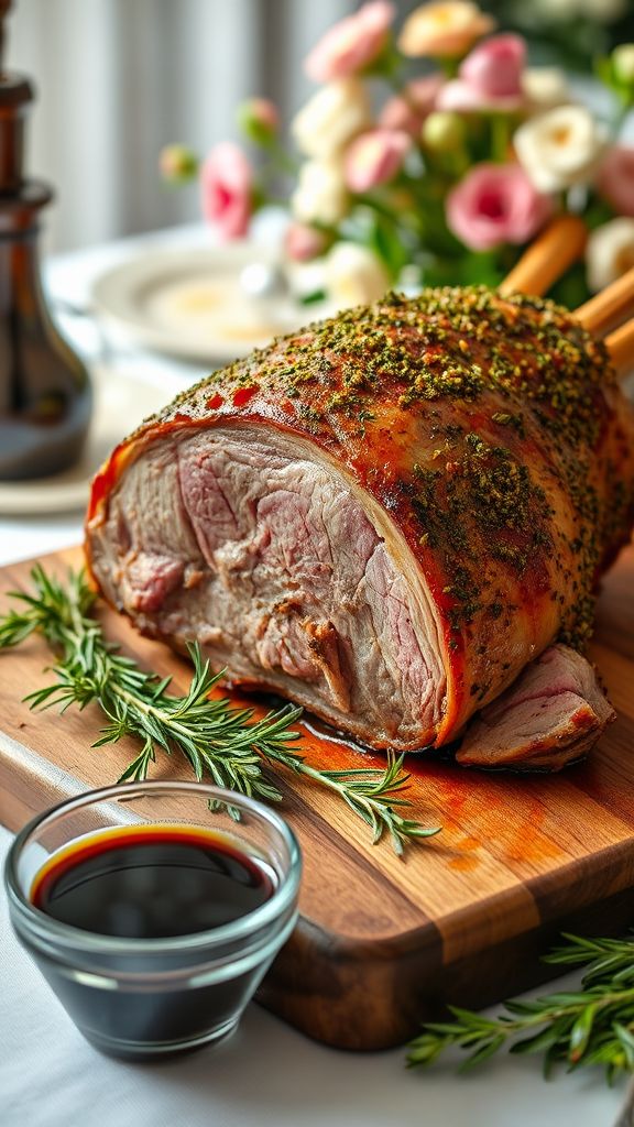 Herb-Crusted Easter Leg of Lamb  