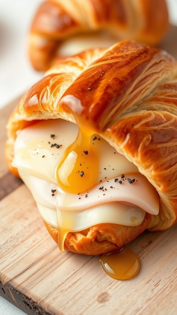 Honey-Baked Ham and Cheese Croissants  