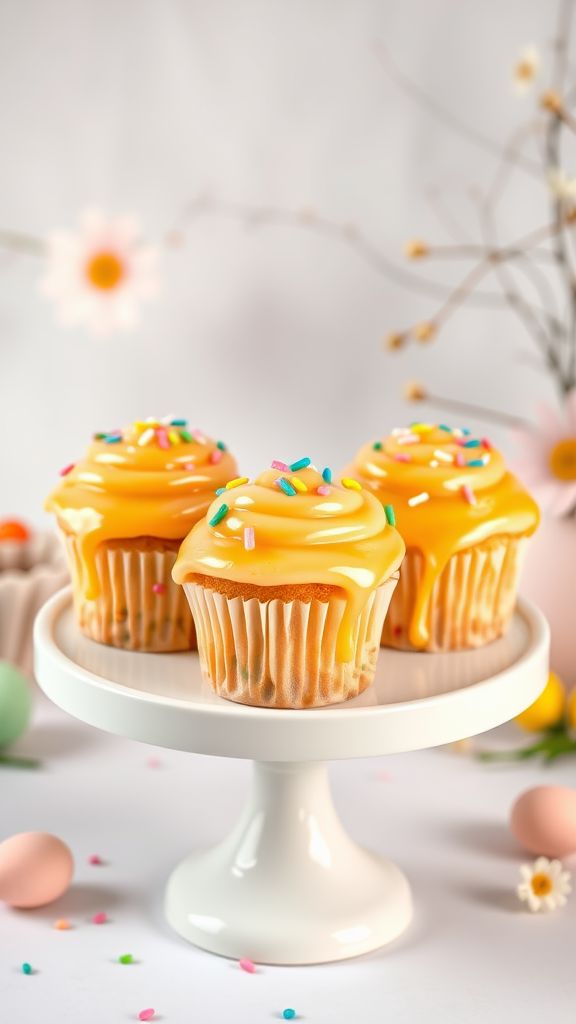 Honey Drizzle Easter Cupcakes  