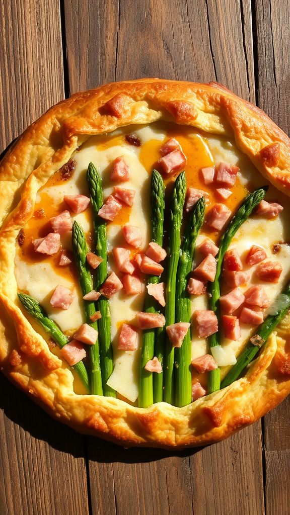 Honey-Glazed Ham and Asparagus Tart