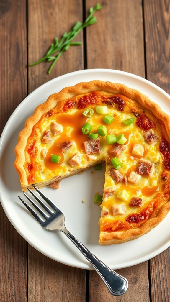 Honey-Glazed Ham and Cheese Quiche  