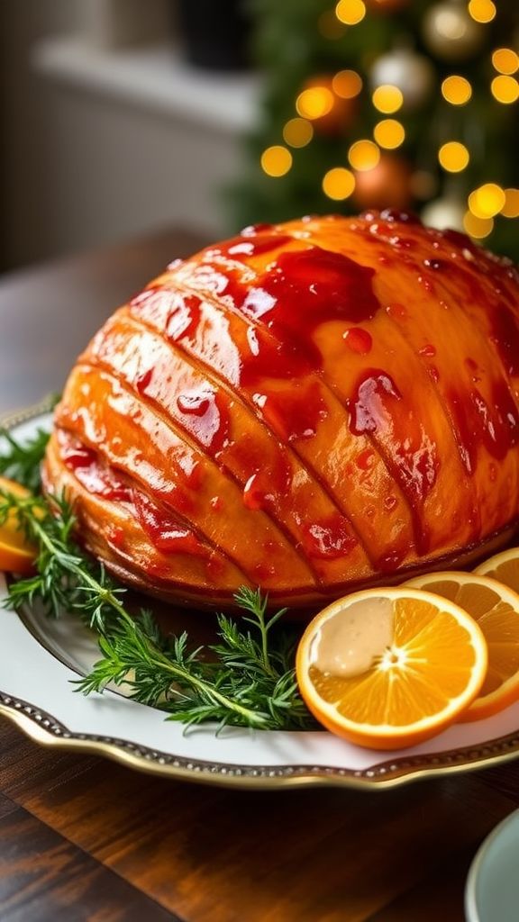 Honey Glazed Ham with Mustard Sauce