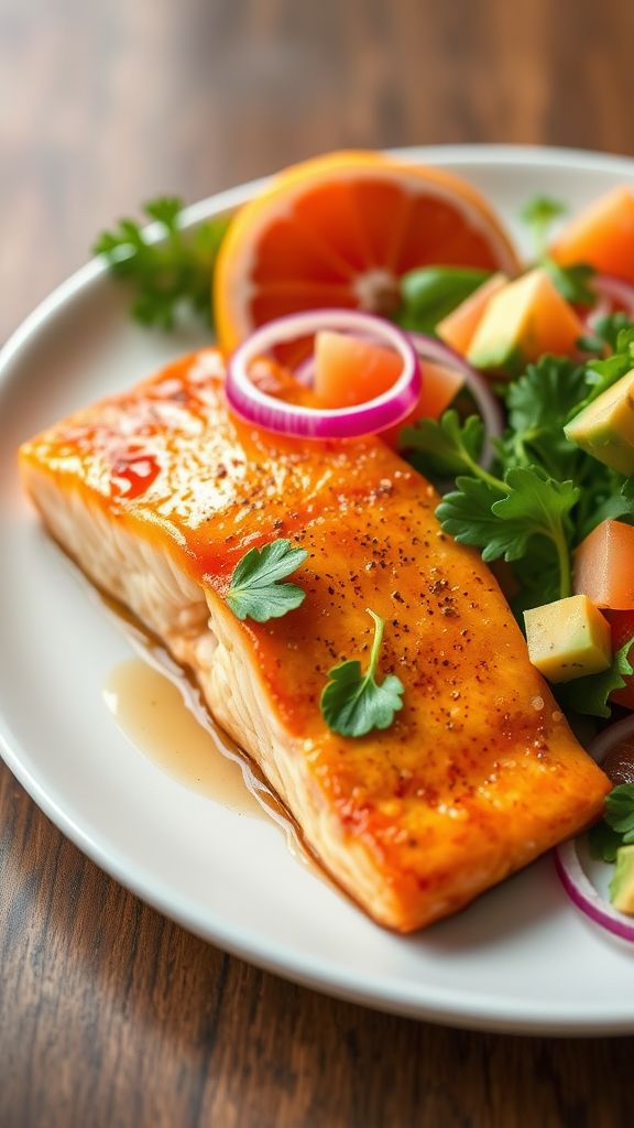 Honey Glazed Salmon with Citrus Salad