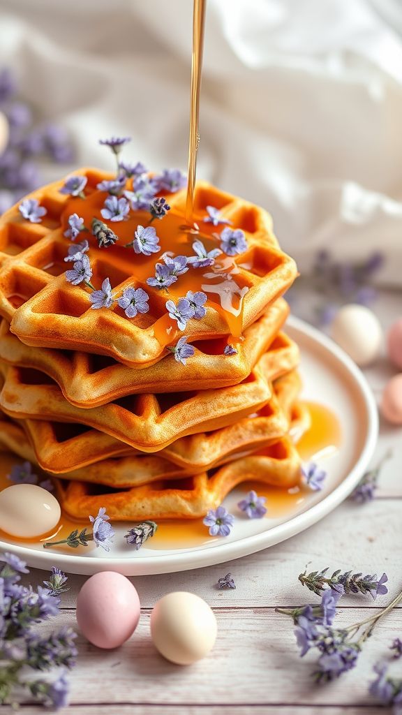 Honey Lavender Easter Waffles