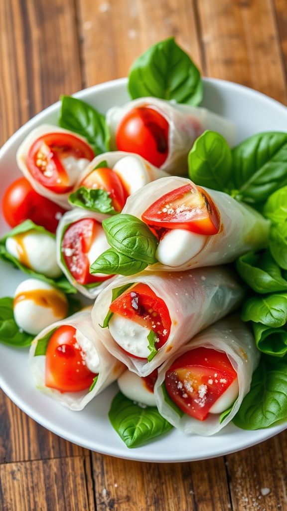 Italian Caprese Spring Rolls  