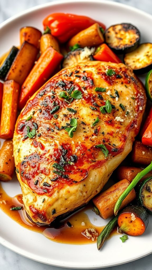 Italian Herb Alice Springs Chicken with Roasted Vegetables