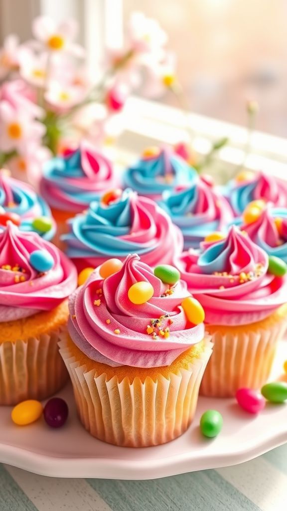 Jelly Bean Bliss Cupcakes