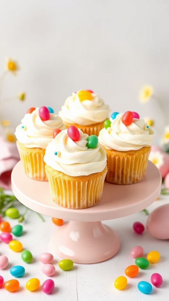 Jolly Jelly Bean Cupcakes  