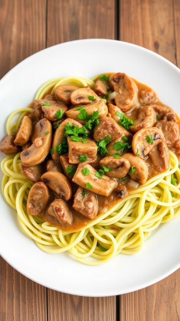 Keto Beef Stroganoff with Zoodles