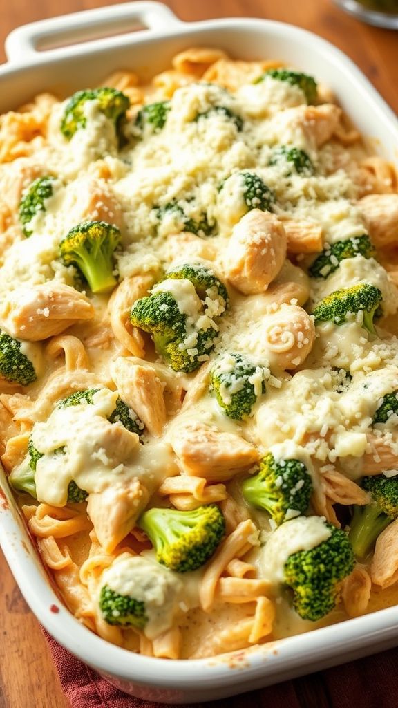 Keto Chicken and Broccoli Alfredo Bake