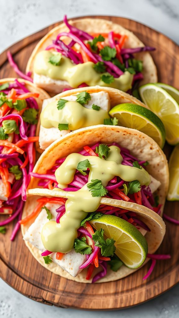 Keto Fish Tacos with Avocado Cream  