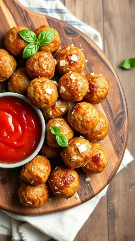 Keto Meatballs with Marinara Dip