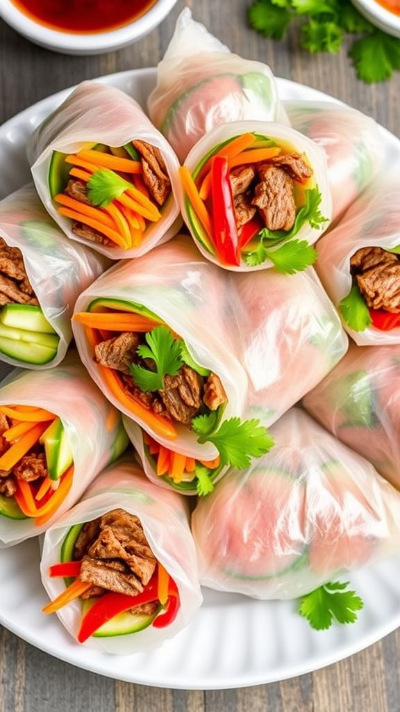 Korean BBQ Beef Spring Rolls  