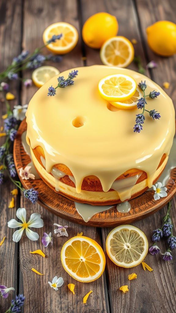 Lavender Lemon Easter Cake