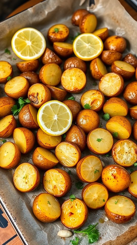 Lemon Garlic Roasted Potatoes