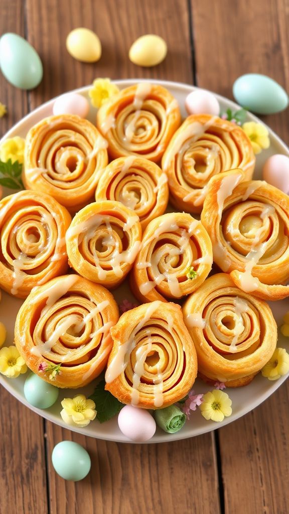 Lemon Glaze Easter Roll Ups  