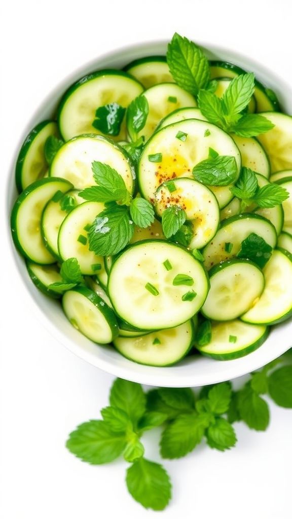 Lemon Mint Cucumber Salad