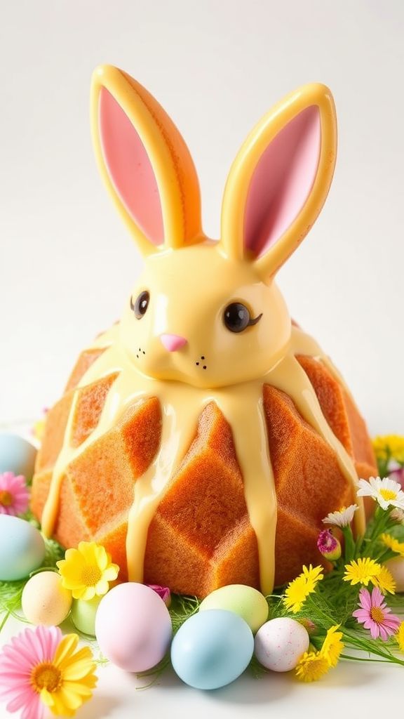 Lemon Zest Easter Bunny Bundt Cake