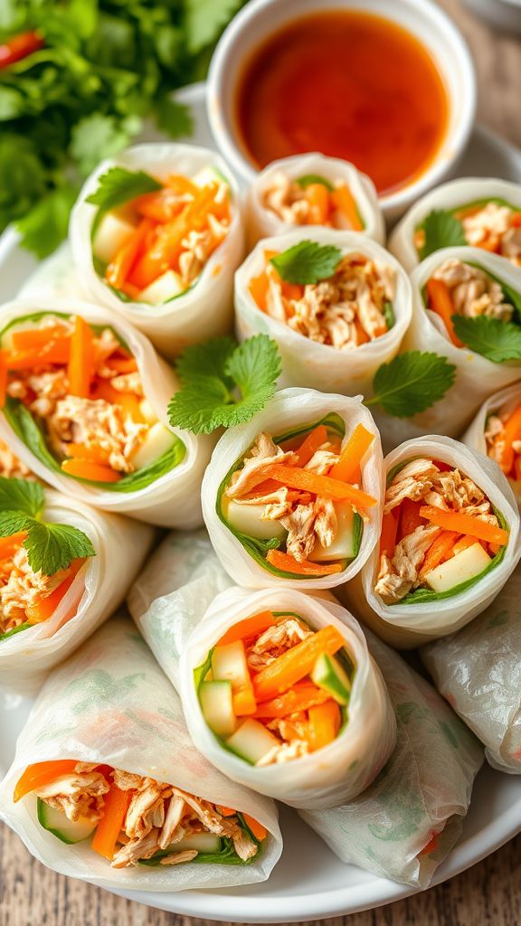 Lemongrass Chicken Spring Rolls  