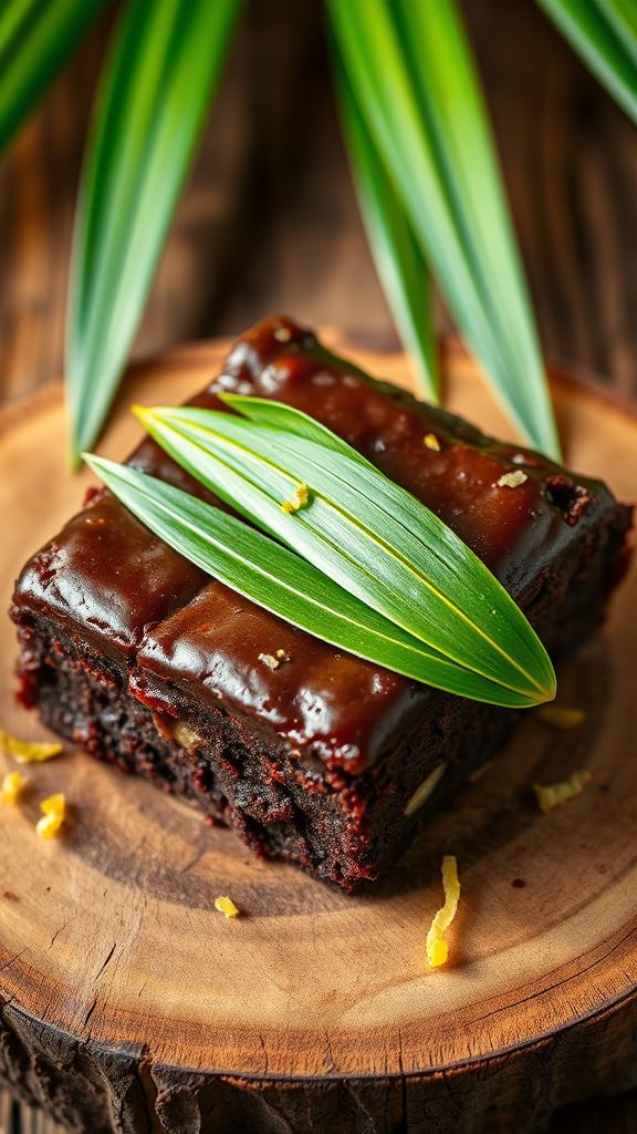 Lemony Palm Leaf Brownies  