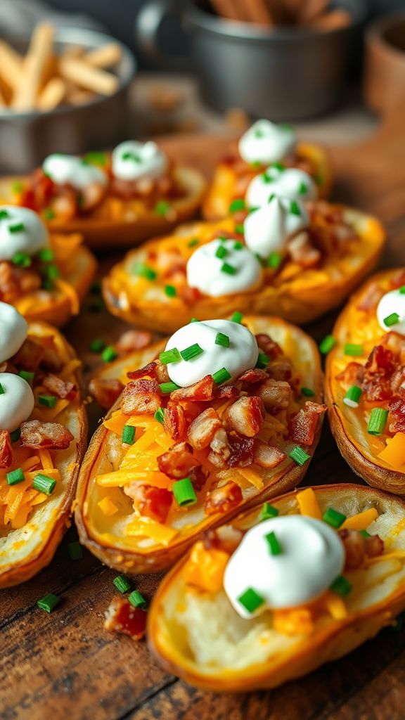 Loaded Potato Skins with Chives