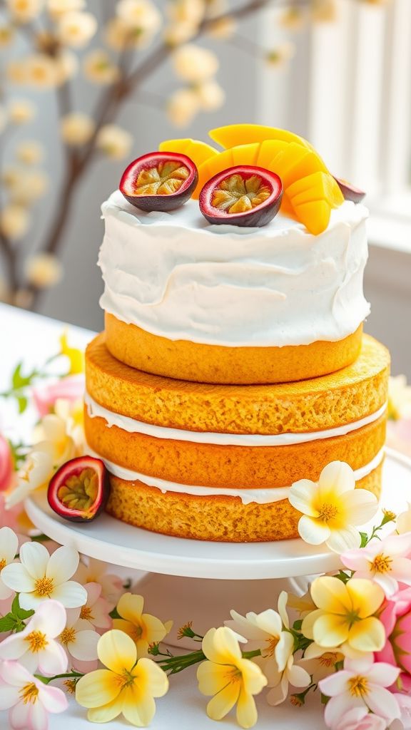 Mango Passionfruit Spring Celebration Cake  