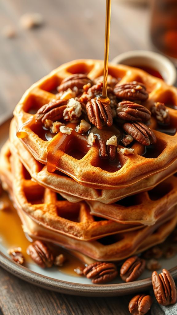 Maple Pecan Crunch Waffles