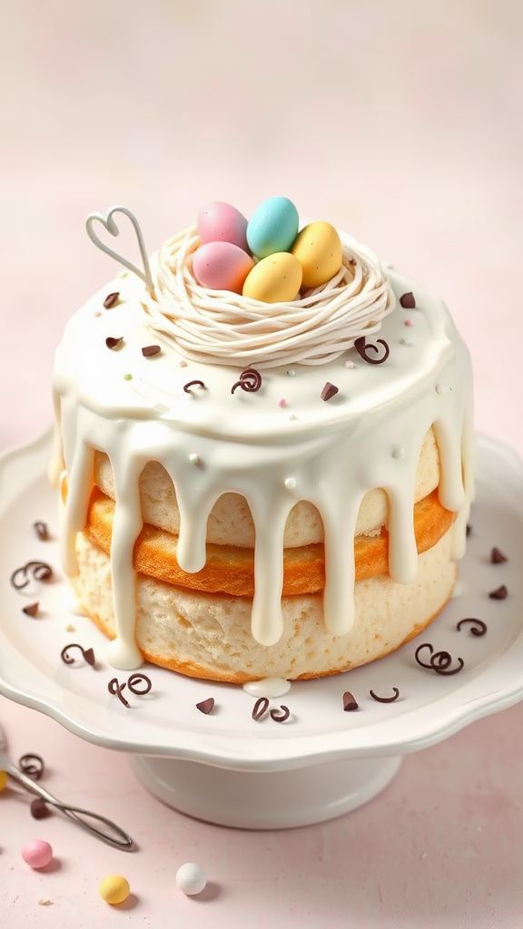 Marshmallow Fluff Nest Cake  