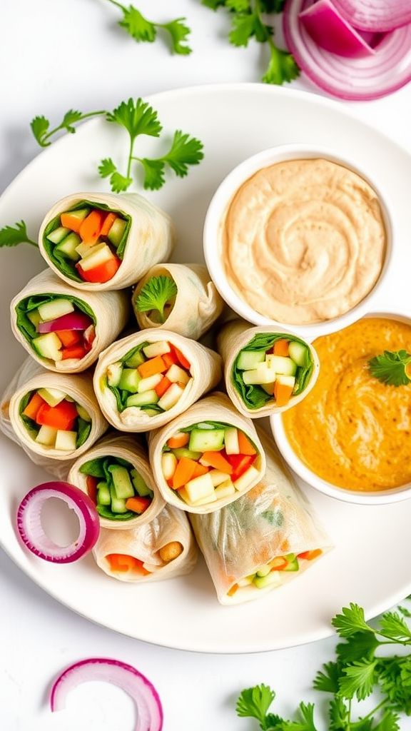 Mediterranean Chickpea Spring Rolls  