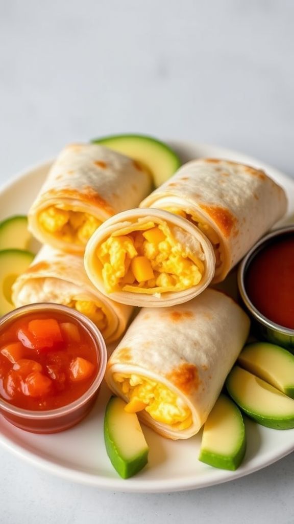 Mini Egg and Cheese Breakfast Burritos  