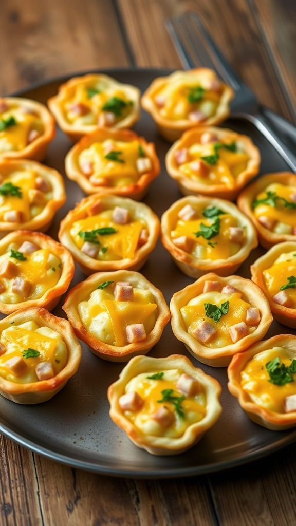 Mini Ham and Cheese Quiches  