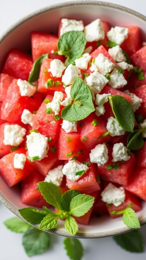 Minted Watermelon and Feta Salad 