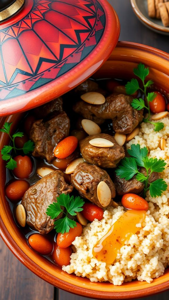 Moroccan Lamb Tagine with Dried Apricots  