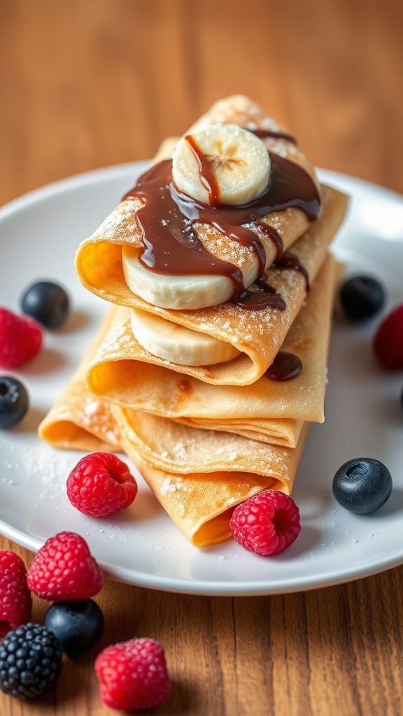 Nutella and Banana Stuffed Crepes  