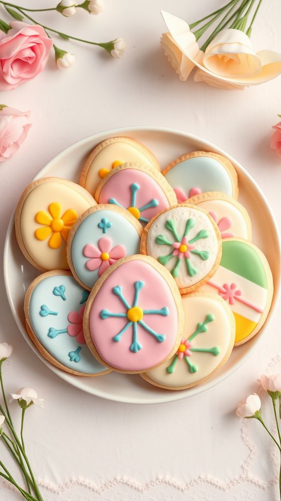 Painted Egg Sugar Cookies  