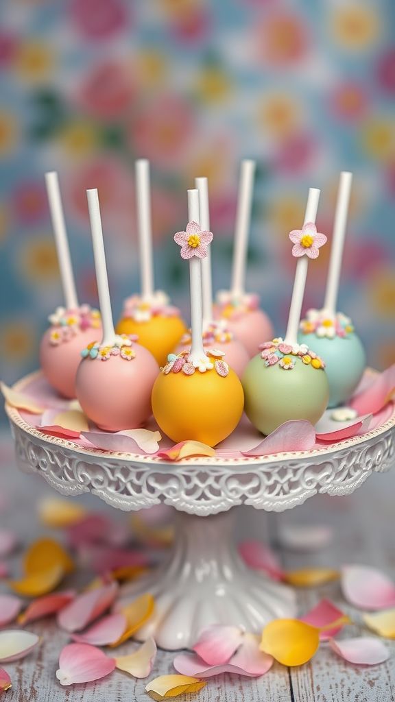 Pastel Petal Cake Pops  