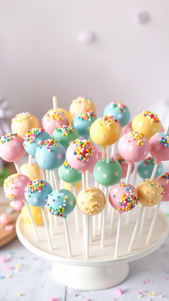 Pastel Polka Dot Cake Pops  