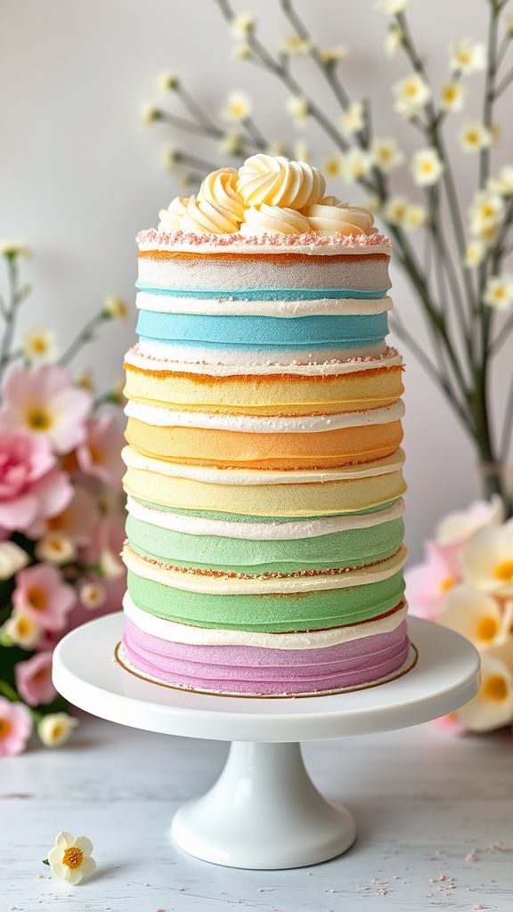 Pastel Rainbow Layer Cake