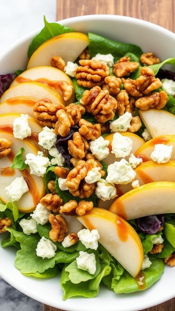 Pear and Gorgonzola Salad with Candied Walnuts