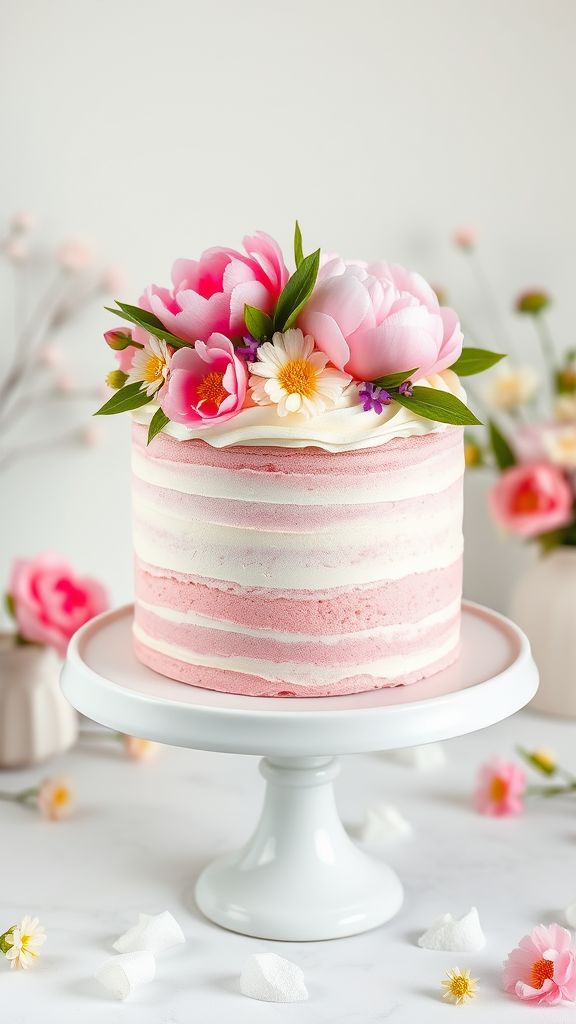 Peony Pink Velvet Cake  