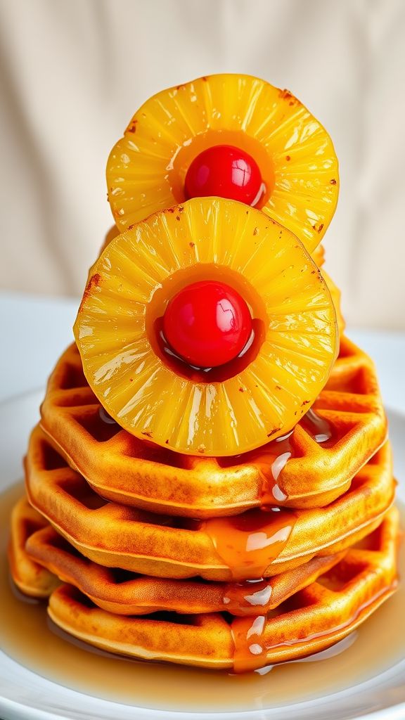 Pineapple Upside-Down Waffles