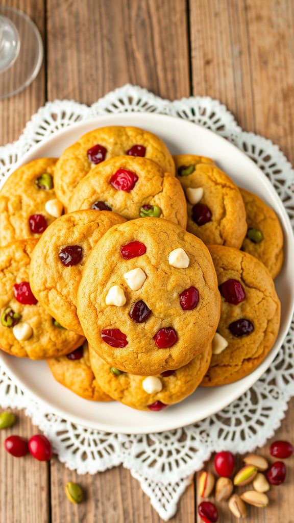 Pistachio and Cranberry Surprise Cookies