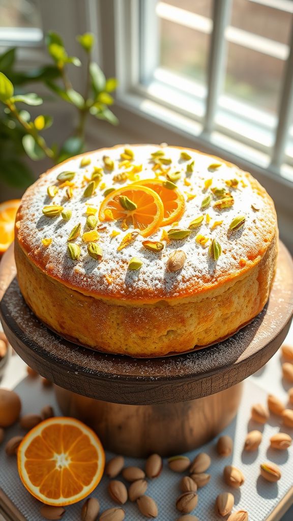 Pistachio and Orange Zest Spring Cake  